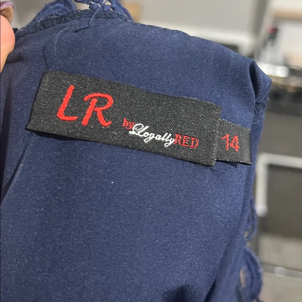 LR By Legally Red Dress Size 14 Lace Formal Modest - Picture 6 of 6